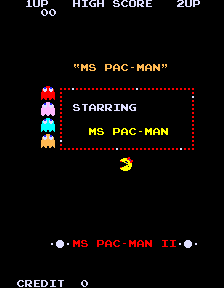 Ms. Pac-Man II (Orca bootleg set 1) Title Screen